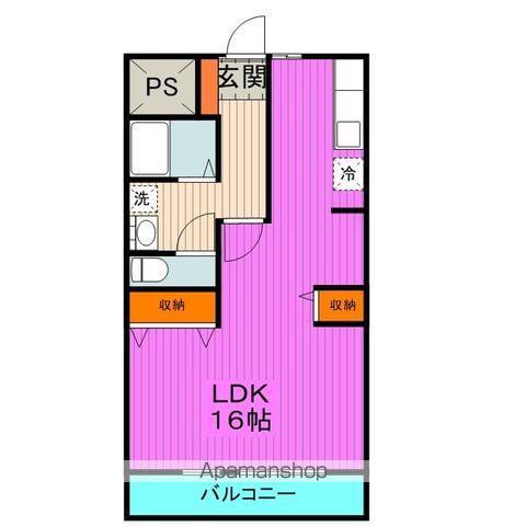 ラルシュ・ドゥ・ノワ(ワンルーム/4階)の間取り写真