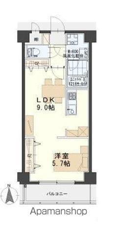 ガーデンロッジⅡ(1LDK/5階)の間取り写真