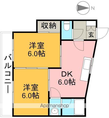 SINA-JYURIME LAVIEプラス(2DK/2階)の間取り写真