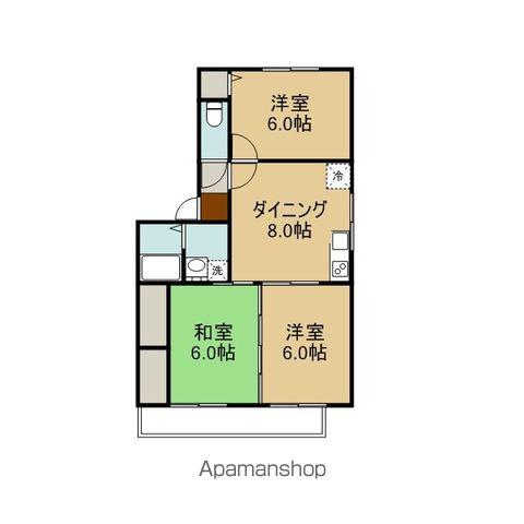 高島マンション(3DK/1階)の間取り写真