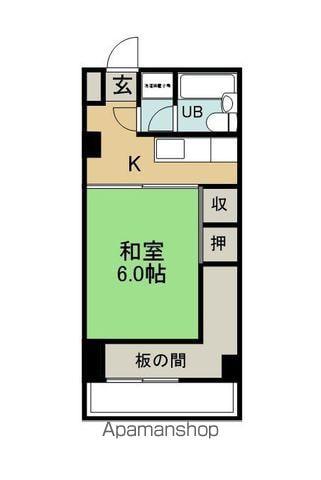 クーフナガノ(1K/7階)の間取り写真