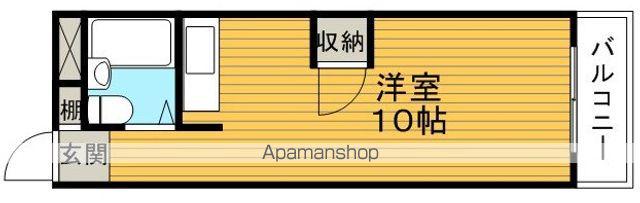 グリーン蛍(ワンルーム/3階)の間取り写真