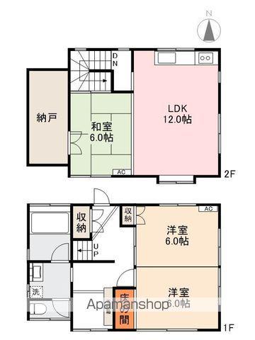 高松琴平電鉄長尾線 林道駅 徒歩21分 2階建 築31年(3SLDK)の間取り写真