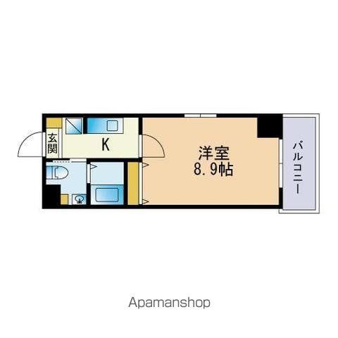 天神東レジデンス(1K/5階)の間取り写真