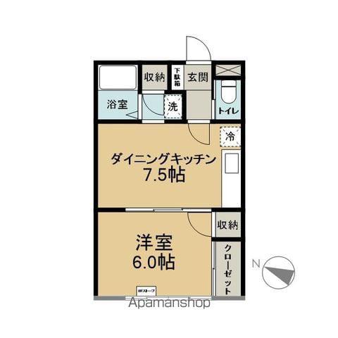 ビレッジA(1DK/1階)の間取り写真