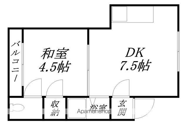 メゾンドアルル松川(1DK/2階)の間取り写真