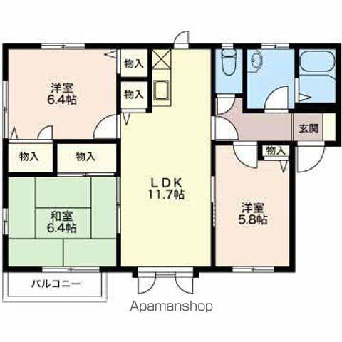 エントピアIKEDA(3LDK/2階)の間取り写真