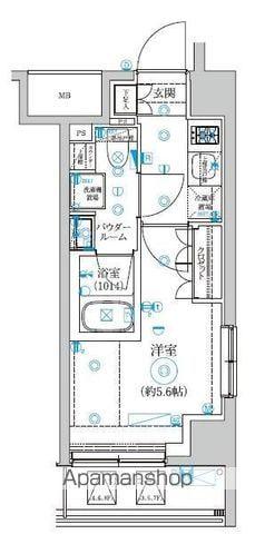 セジョリ横浜ウエストⅡ(1K/2階)の間取り写真
