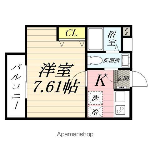 シュスラン横浜鶴見(1K/3階)の間取り写真