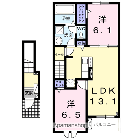 コンフォール(2LDK/2階)の間取り写真