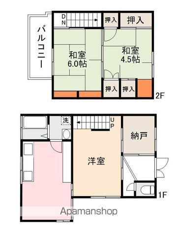 高松琴平電鉄琴平線 栗林公園駅 徒歩7分 2階建 築41年(3SLDK)の間取り写真