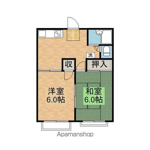 グランデュール井上(2DK/1階)の間取り写真