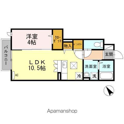 ルーアン(1LDK/1階)の間取り写真