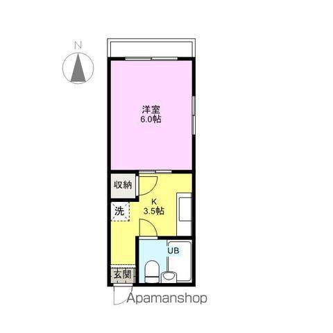 桜ハイツ壱番館(1K/2階)の間取り写真
