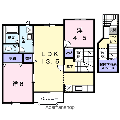 パレ・ノールⅡ(2LDK/2階)の間取り写真