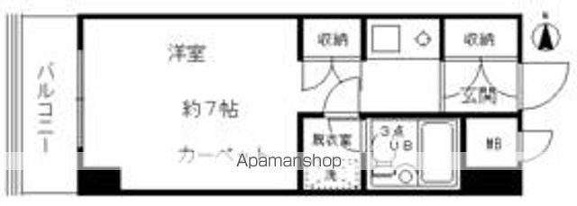 ライオンズマンション新宿東公園(ワンルーム/4階)の間取り写真