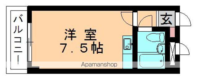 ミサクハイツ(ワンルーム/1階)の間取り写真