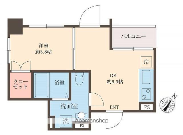スフィア日本橋富沢町(1DK/4階)の間取り写真