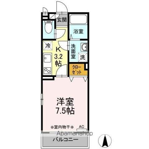 パルズ プレイス(1K/2階)の間取り写真