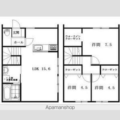 東海道本線 西岡崎駅 徒歩4分 2階建 築2年(3LDK)の間取り写真