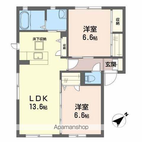 グランマスト春日 B棟(2LDK/1階)の間取り写真