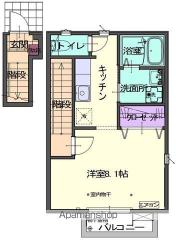 IXIA(1K/2階)の間取り写真