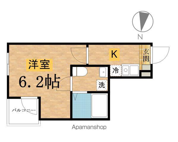 カインドネス八王子片倉B棟(1K/2階)の間取り写真
