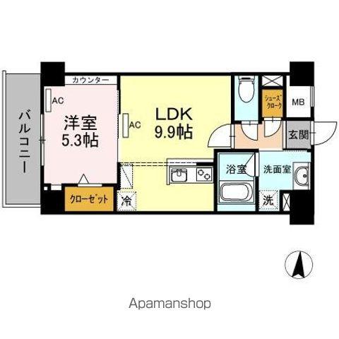 RESIDENCE丸の内七間町(1LDK/6階)の間取り写真