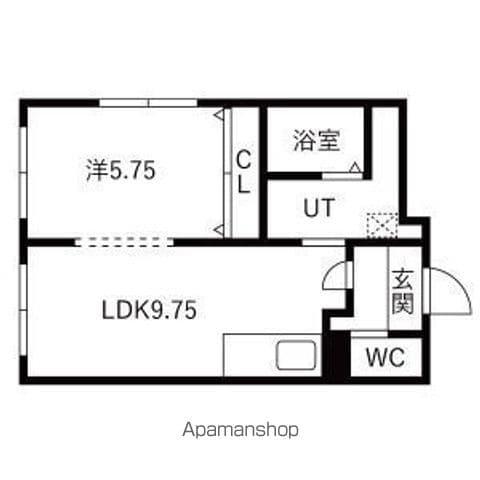 坪川ビル(1LDK/2階)の間取り写真