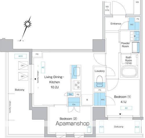 プレディアコート板橋(2LDK/4階)の間取り写真