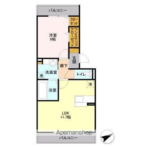 メルベーユⅢ(1LDK/2階)の間取り写真
