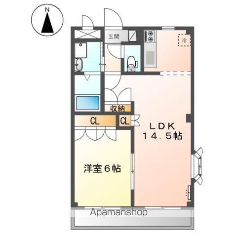グリシーナ(1LDK/2階)の間取り写真