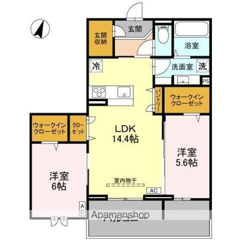 センカIII(2LDK/2階)の間取り写真