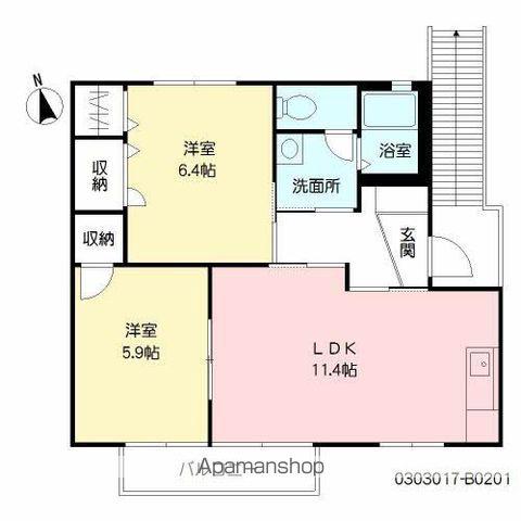 それいゆ・弐番館(2LDK/2階)の間取り写真