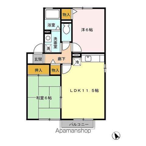 セジュールトキ(2LDK/2階)の間取り写真