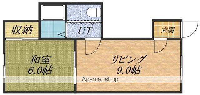 船見坂フラッツコーポ(1LDK/1階)の間取り写真