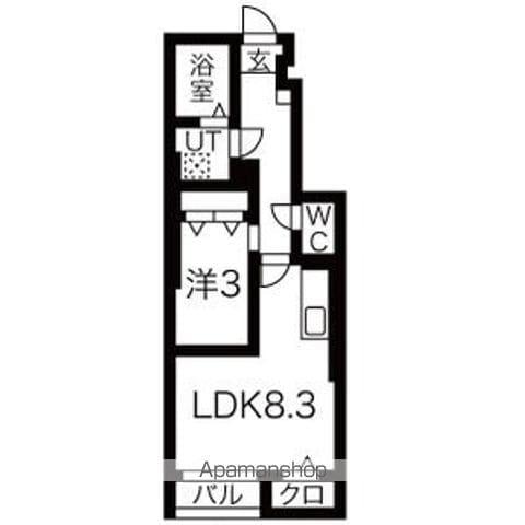 レジデンス南町(1LDK/1階)の間取り写真