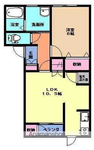 メイプル(1LDK/1階)の間取り写真