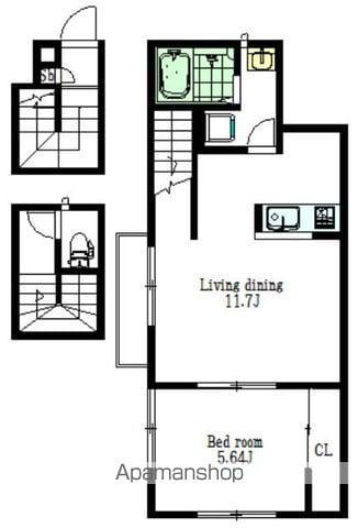 AXIS(1LDK/3階)の間取り写真