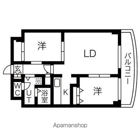 グリーンコート(2LDK/9階)の間取り写真