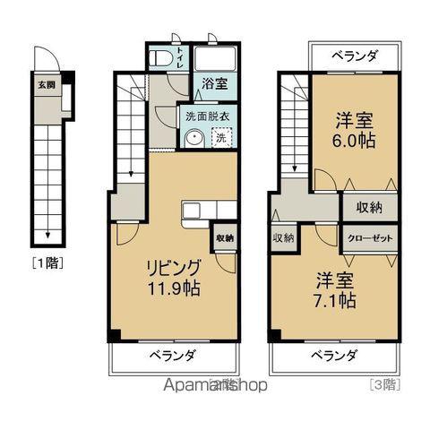 メゾン花束(2LDK/2階)の間取り写真