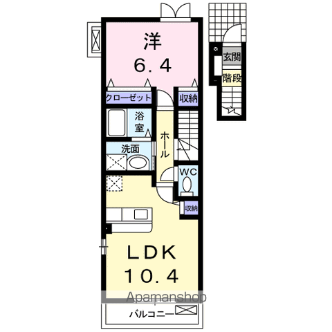 ANGE・凛(1LDK/2階)の間取り写真