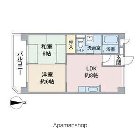 アモール高針(2LDK/3階)の間取り写真