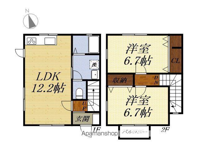 グリーンヒル新原C(2LDK)の間取り写真