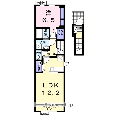 ソレアード Ⅱ(1LDK/2階)の間取り写真