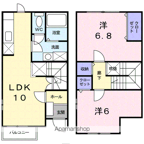 シャンスⅠ(2LDK/1階)の間取り写真