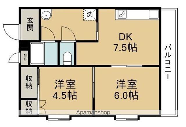 アイザワコーポ(2DK/2階)の間取り写真