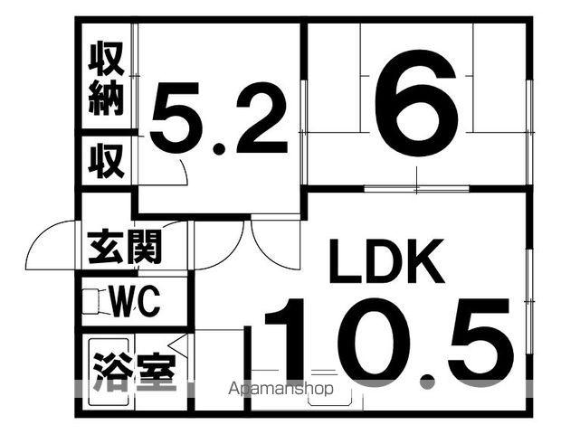 7丁目ハイツ(2LDK/1階)の間取り写真