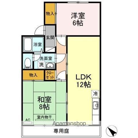 ヴィラセゾン A棟(2LDK/1階)の間取り写真