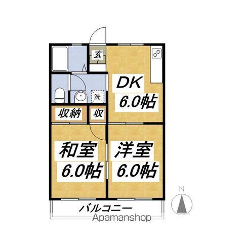 メルベーユ(2DK/1階)の間取り写真